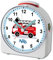 CreaDesign Personalisierte Kinderwecker mit Namen 10,2x4,6x11cm, Weiß funkgesteuerter Kinderwecker, geräuschloses Sweep-Uhrwerk, fluoreszierenden Zeiger & Licht,Feuerwehr Design Kinder Analog-Uhr