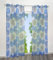 BAILEY JO Gardinen mit Kreis-Motiven Druck Design Gardinenschals Vorhang Transparent Voile Vorhänge 1Stück (BxH 140x245cm, Bunt Blau mit Ösen)