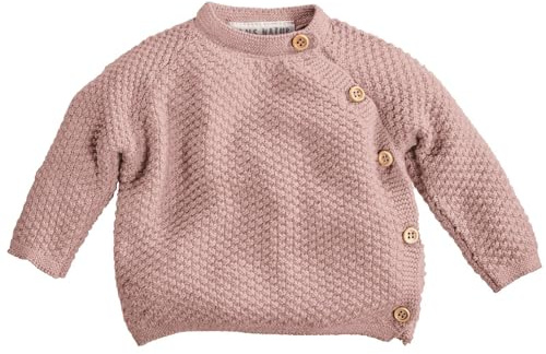 Bio Baby Jacke Schlüttli Strick 100% Bio-Baumwolle (KbA) GOTS zertifiziert, Rose, 50/56