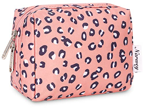 Klein Make up Tasche Kosmetiktasche Damen Schminktasche Klein Kulturtasche Damen Klein kulturbeutel, Makeup Tasche Makeup Bag (Leopard, Klein)