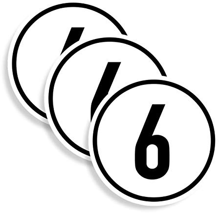 3 Stück – Aufkleber Geschwindigkeits-Schild „6 km/h“ Folie selbstklebend gemäß StVZO § 58 | Ø5-30cm Made in Germany, Größen Name: Ø20 cm