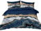 BlessLiving Marble Bedding Grey Navy Blue & Gold Marble Duvet Cover Set Modern Printed Design Bed Set Super King-Size 1 Duvet Cover 2 Pillowcases