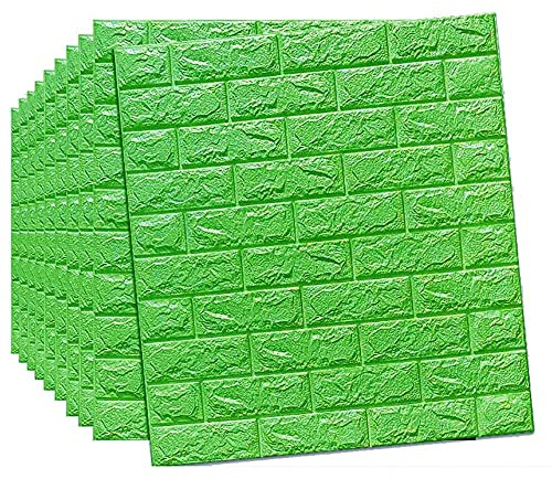 Ziegelstein Wandaufkleber Steintapete Tapete, Tapete Wasserdicht Wandaufkleber, Selbstklebend Tapeten Wand Dekoration, 3D Brick Wandpaneele für Schlafzimmer,Wohnzimmer, TV-Wand, 70X77cm C,10pcs
