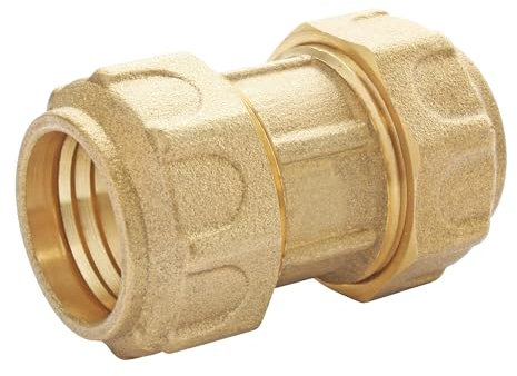 SOMATHERM FOR YOU, Manchon laiton égal pour tube PE Ø32 - Raccord à serrage extérieur - Étanchéité optimale avec joint EPDM - Résiste à 20 bars - Usage eau potable - Température +5°C à 80°C