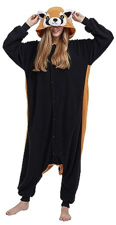 SimZoo Tier-Einteiler-Pyjama für Erwachsene, WaschbäR-Cosplay-KostüM-NachtwäSche für Herren und Damen, Einteilige Unisex-Hauskleidung