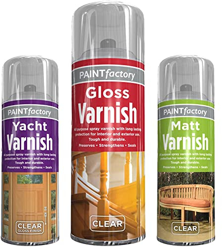 Classic Signature - 1 x Gloss Varnish All Purpose Aerosol 250ml Professional Finish Spray, Wood Colour Paint, Long Lasting Protection