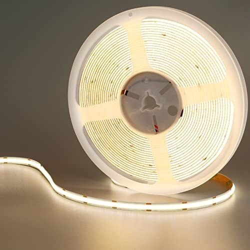 GOMING 24V 10M COB LED Strip Natürliches Weiß 4000K LED Streifen 384LED/M LED Band Selbstklebend CRI 93+ Hohe Helligkeit 6800lm Nicht Wasserdicht IP20 Lichtband für Heim Deko(Netzteil nicht Enthalten)