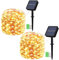 Geemoo 2 Stück Solar Lichterkette Aussen 2x15M 150 LED, Solar Weihnachtsbeleuchtung Außen Wasserdicht, 8 Modi Kupferdraht Solarlichterkette Warmweiß für Garten Terrasse Party Weihnachten Deko