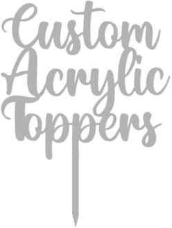 Any Message | Acrylic Custom Cake Topper | Personalised Cake Toppers | Happy Birthday | Wedding Decoration Table Centre Piece Party Decoration | Strong 3mm Acrylic (GLITTER SILVER)