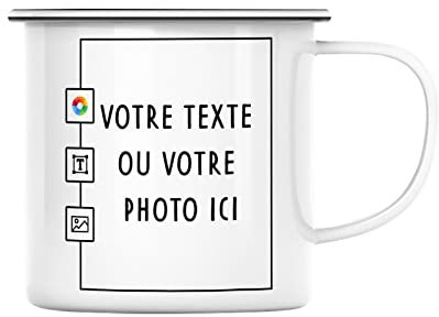 Fabulous Mug en Métal Emaillé Personnalisé Completement Personnalisable Texte Image Photo
