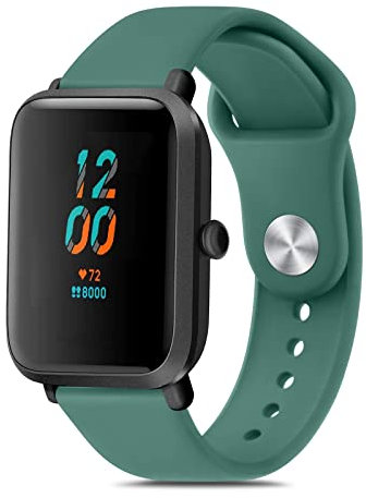 Vancle Correa para Amazfit Bip/Bip Lite/Bip S/Bip S Lite/Bip U/Bip U Pro/Bip 3/Bip 3 Pro,Correas Clásica de Suave Silicona Pulseras de Repuesto para Amazfit Bip U para Hombres Mujeres(Verde)