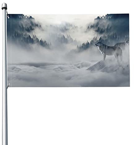 Waldwolf-Flagge, Fahnen-Flaggen für Hauptdekoration im Freien, kundenspezifische dekorative Fahnen 152x90 cm