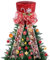 Christmas Tree Topper Hat, Black Top Hat with Bow and Lengthened Ribbon - Tree Topper Christmas Decorations for Xmas Holiday Winter Party Ornament Supplies (Red Sequins)