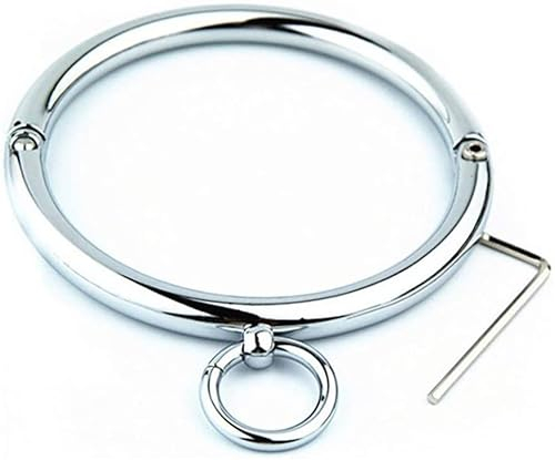 ROLOL Edelstahl Halsreif, Metall Halsband Halsreif mit O-Ring abschließbar, Edelstahlhalsring rund Edelstahl -Halsbänder