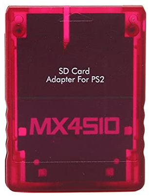 Bewinner PS2 MX4SIO SIO2SD-Kartenleser-Adapter, Handgefertigter Stabiler Ersatz-MX4SIO-TF-Kartenadapter für PS2(Rot)