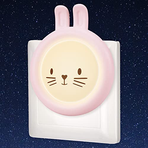 Annmore Nachtlicht Steckdose Kinder Hase Stilllicht Baby Deko Kinderzimmer Einschlafhilfe Schlummerbeleuchtung