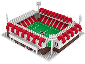 FOCO Officially Licensed AFC Bournemouth Vitality Stadium3D Bricks Mini BRXLZ Football Stadium Construction Set - Premier League Model - 1,795 Pieces - Ages 12+ - Sports Merchandise