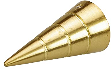 Ourdeco Endstück für Gardinenstangen Kegel mit Rille, Innenlauf, ø 16 mm, 2 Stk gold matt