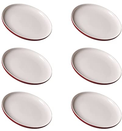 Ritzenhoff & Breker Frühstücksteller Jasper, 6er Set, Beere, ø 19 cm, Dessertteller aus Steinzeug, Mattglasur & Soft-Touch-Haptik