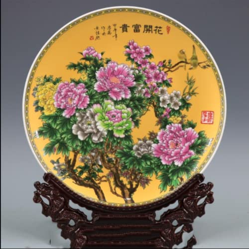 Plato de porcelana antiguo Qing Qianlong de 25,4 cm