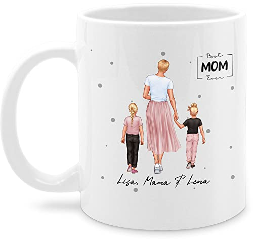 Tasse Tassen 325ml - Mama Geschenkidee von Kindern I Geschenke Mutti - 325 ml - Weiß - für persönlich muttertagstasse mom name teetasse kaffeetasse kindernamen mutter-tasse muttertag