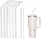 WK ieason Replacement Silicone Straws Reusable Bendy Drinking Starws Compatible with Stanley 20-40oz Tumblers and Other Brands with 2 Straw Brushes, Clear&Soft, Non Toxic Straws for Toddler and Kids