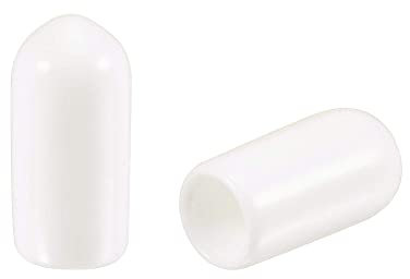 TA-VIGOR Lot de 50 embouts en caoutchouc ronds flexibles de 5 mm ID - Cache-boulons en vinyle blanc pour vis, tubes, câbles, fils, etc