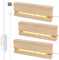 LED Lichter Display Basis, 3 Stück Led Sockel Holz, Desktop LED Leuchten Sockel, Led Display Basis, Display-Basis, Hölzerne Beleuchtete USB-LED-Lichtsockel, Rechteckig LED-Lichter Display Ständer