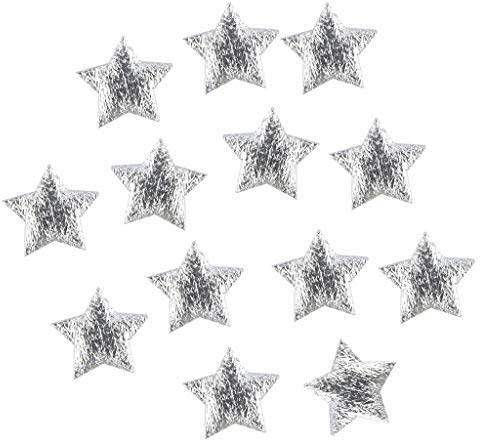 Home 2cm Gold Silber-Konfetti Weihnachten fünfzackige Stern 100Stück Tuch Home Dekor Hängetopf Für Pflanzen (Silver, One Size)