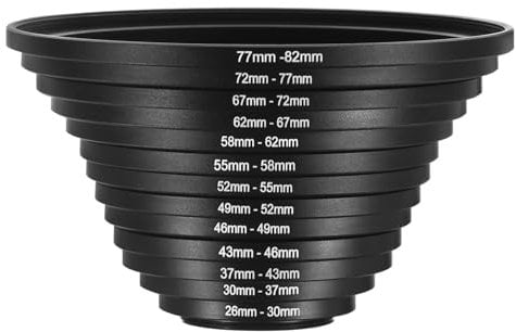 PATIKIL 13pcs Step Up Ring, Camera Lens Filter Adapter Ring Aluminum Filter Ring Adapter Set for Camera Lens Hood, 72-77MM, 77-82MM