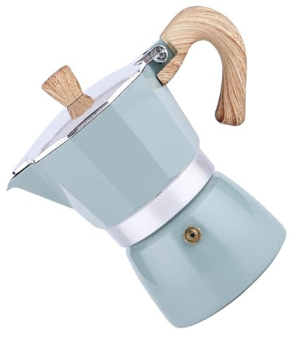 Zerodeko Cafetera Octagonal De Aluminio Para Personas Diseño Color Verde Para Hogar y Oficina