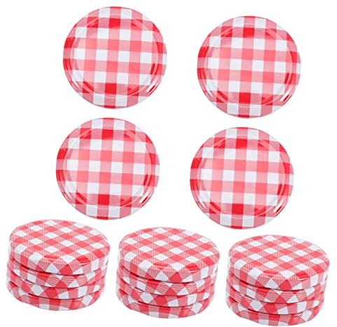 Ciieeo Jam Jar Lids 40 Piece Set of Screw Caps Stylish Storage Caps for Canning Jars Jar Lid Accessories Regular Mouth