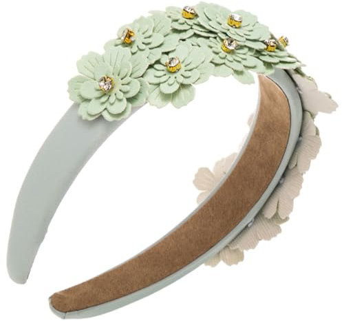 scicent Blumen Haarreif Strass Glitzer Stirnband Mode Gepolsterte Haarbänder für Frauen Modische Haarreifen für Mädchen Retro Haarbänder Hochzeit Haarschmuck für Mädchen - 25906
