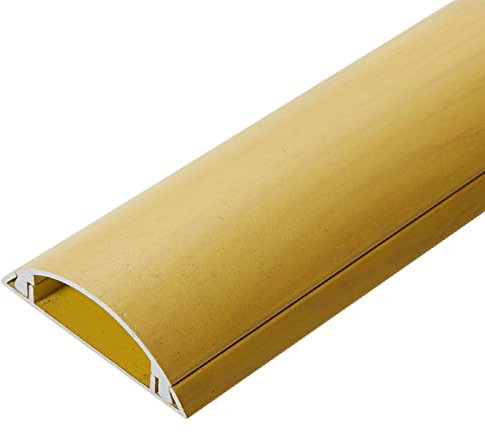 Schnüre verstecken, Raceway-Kabelmanagement, Kabelverdecker for Bodenkabel, for Wand, unter Schreibtisch, Eck-TV-Lautsprecherkabel, Holzmaserung, D-förmiger Kanal, Länge 100 cm (Farbe: A, Größe: Breit