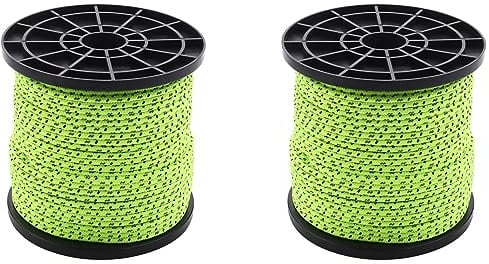 Xptieeck 2 Stücke 4mm 50M / 16.4Ft Im Dunkeln Leuchten Leuchtende Reflektierende Zelt Seil Zeltschnur Camping Schnur