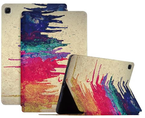 Custodia ultra sottile per Samsung Galaxy Tab S6 Lite (2022) SM-P610/P615/P613/P619, custodia per tablet multi-angolo in TPU + custodia con cavalletto in pelle PU [serie pittura a olio] - 06