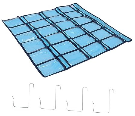 Parliky Klassenzimmer Handy Tasche 24 Fächer Aus Verdicktem Vliesstoff Mit Transparenter Pvc Hülle Hängender Organizer Für Handys Und Taschenrechner Wand Und Türaufbewahrung Für Schule Und Zuhause