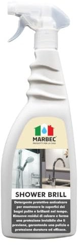 MARBEC SHOWER BRILL 750ML Detergente protettivo anticalcare brillantante per sanitari, box doccia e ceramiche
