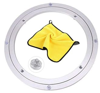 Grande Plataforma Giratoria,Plato Giratorio Mesa,Placa Giratoria con Rodamiento,Base Giratoria de Aluminio para Restaurante TV Tartas Fotografia Monitor (50cm(20in) 2 Piezas)