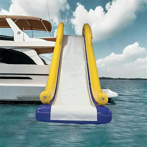 Femxizor Yacht Gonflable, Toboggan Aquatique Flottant, Utilisation D'été, Parc Aquatique, Sport, Lac, Équipement De Parc D'attractions,13.1Ft/4M,White