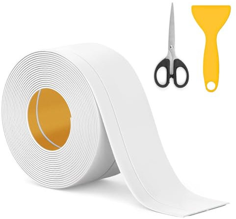 QGGTQG Weichsockelleiste Selbstklebend 6 m, 50 x 20 mm PVC Fußleisten Selbstklebend, Freies Schnittmaß, Abschlussleiste Küchenarbeitsplatte Wasser- und Schmutzabweisend, Geeignet für Küche und Bad