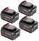 HAPPLYS 4 Pack 6.0AH Replace for Dewalt 20V Max Battery DCB200 DCB204 DCB206 DCB201 DCB203 DCB180 Compatible with 20V DCD/DCF/DCG/DCS Tools