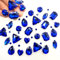 Yixinly 236 Stück Strasssteine zum Aufnähen Blau, 7 Formen von Strasssteinen Metall Krappenfassung Glas Nähen Edelsteine​für DIY-Bastelkleidung, Basteln, Schuhe, Nähen, Taschen (Dunkelblau)