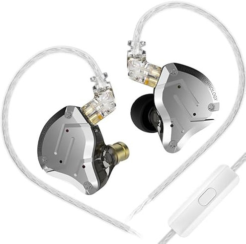 keephifi KZ ZS10 Pro, 4BA+1DD, auricolari in-ear HiFi in metallo con piastra frontale in acciaio inossidabile, cavo staccabile a 2 pin per musicisti, giochi
