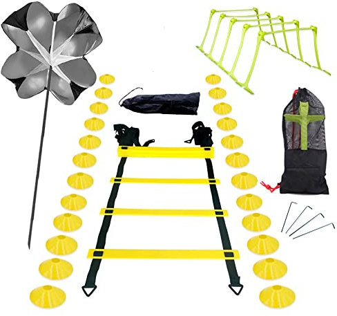 Strixorn Speed Agility Training Kit para Agilidad, Kit Entrenamiento Futbol y Agilidad, Escalera de Entrenamiento de fútbol, 24 Conos Entrenamiento, Kit de Entrenamiento Futbol Niños y Adultos
