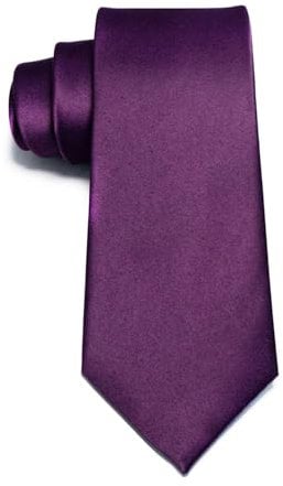 SUJIBHI Men Tie Classic Men's Solid Satin Neck Tie Solid Color Formal Neckties with Multiple Colors for Men Business Wedding Party Work Tie,8cm (Purple)