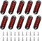 ECLECO 10er Frontblitzer 12-24V LED Blitzer Seitenmarkierungsleuchte Stroboskop Blitzer Auto Anhänger-Seitenleuchte Licht E8 Blinklicht Auto PKW Warnlicht für LKW Traktor Wohnmobil Wohnwagen Rot