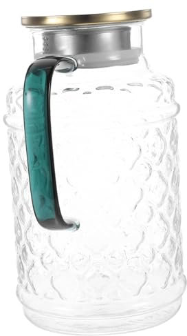 Cabilock Théière Verre Avec Couvercle Et Poignée Carafe à Boissons Pour Eau Glacée Distributeur De Thé Pour Réfrigérateur