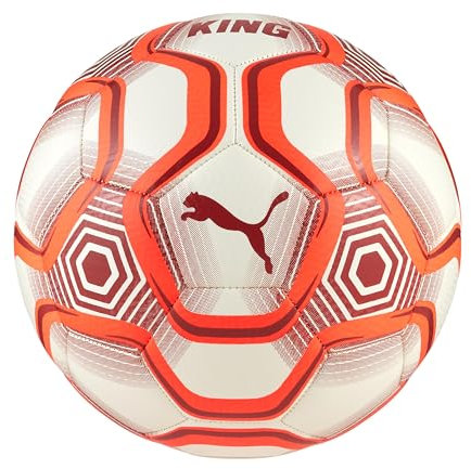 PUMA, King Ball-Fußball, Uni, Weiß und Orange, Größe 5