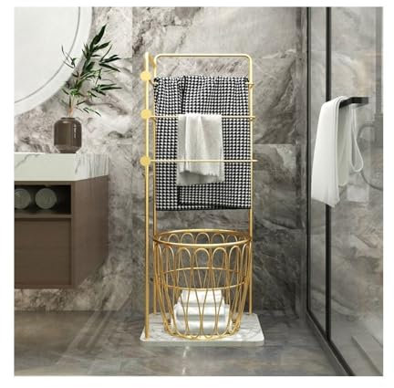 Porte-Serviettes sur Pied Porte-serviettes de bain de luxe léger, support de rangement de salle de bains haut de gamme, Art en métal sur pied, porte-serviettes de salle de bains moderne et Simple, éta